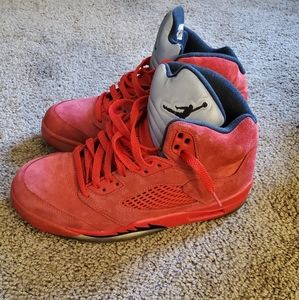 Jordan 5 red suede